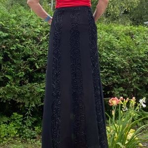 Giorgio Armani beaded black long skirt